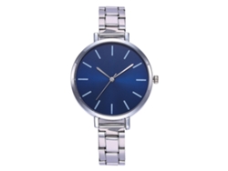 Reloj De Pulsera Unisex De Moda Casual Quarzo Con Correa De Acero Azul Real