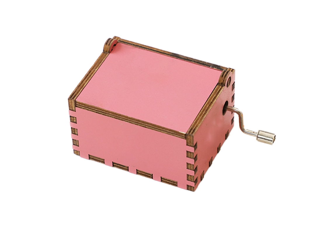 Caja de música de madera con manivela, grabado clásico, regalo de Navidad, Sailor Moon rosa, sin marca.
