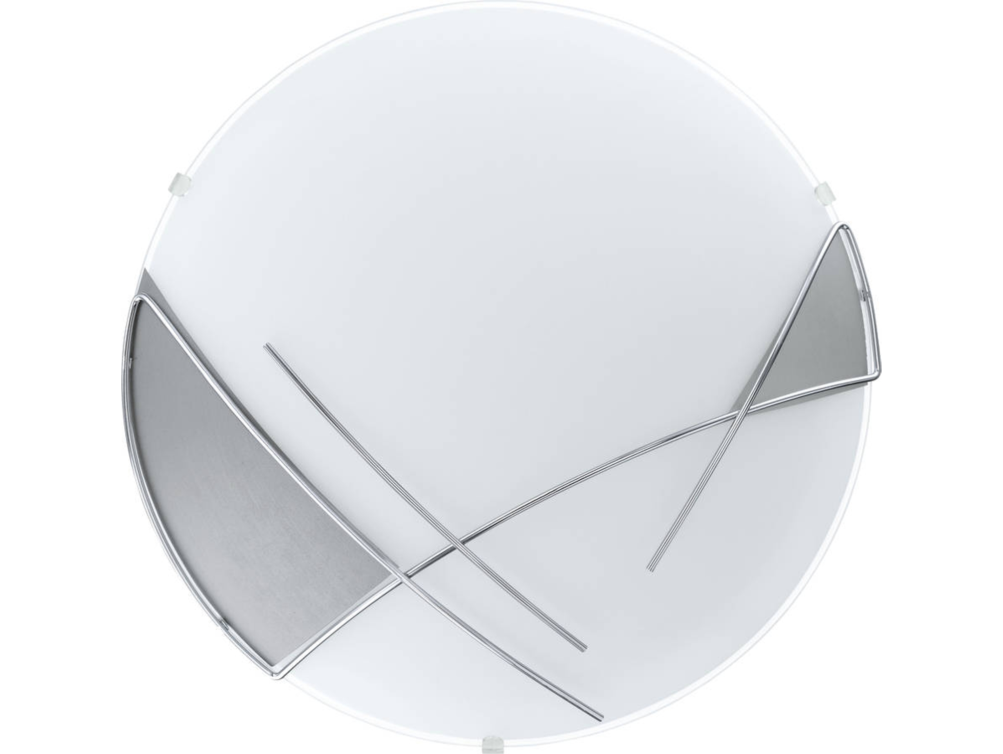PLAFON EGLO RAYA 60W BRANCO E PRATA
