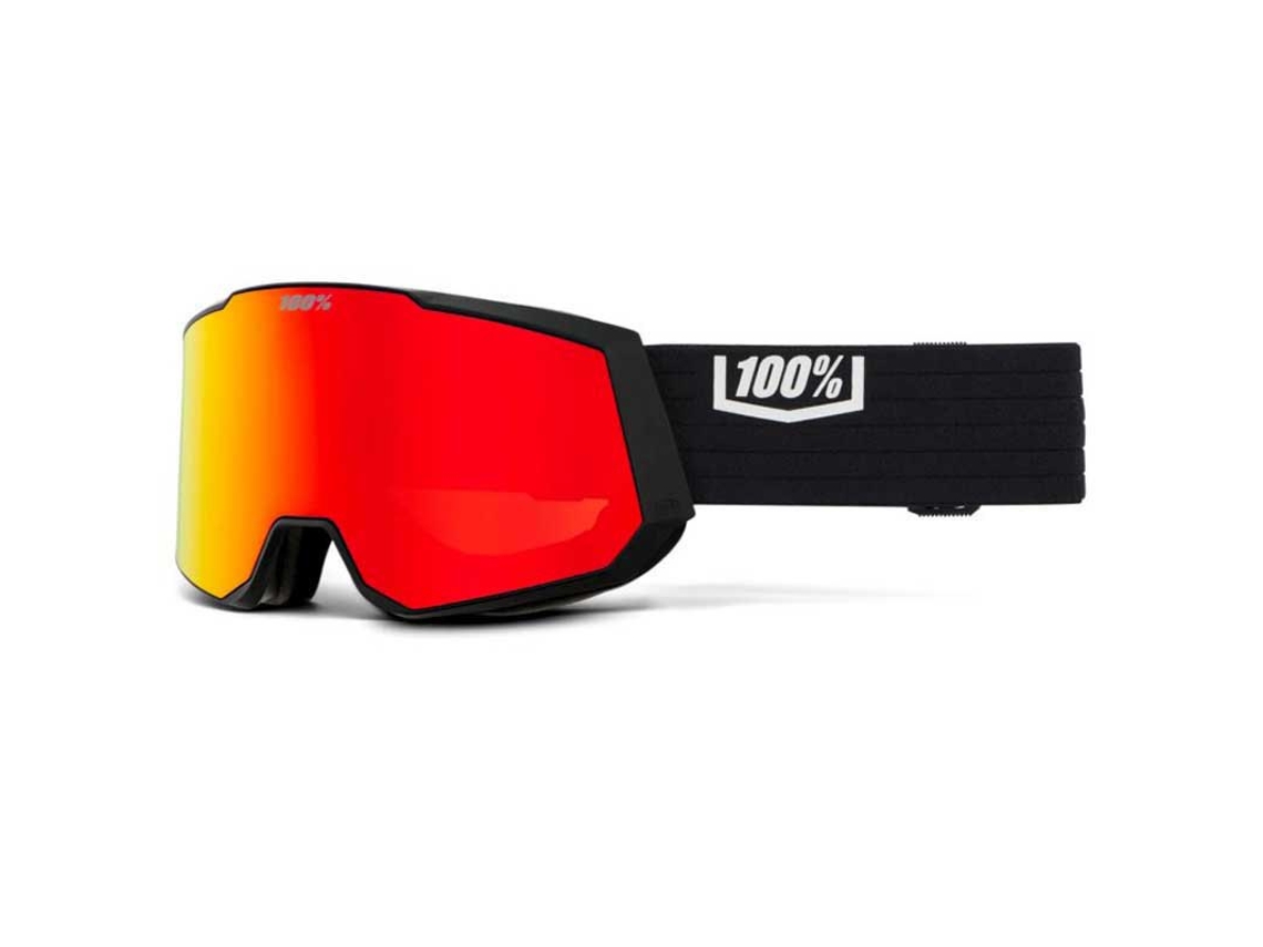 Máscara 100PERCENT Máscara Esqui Snowcraft Xl Hiper Preto Mirror Red Lens/CAT3