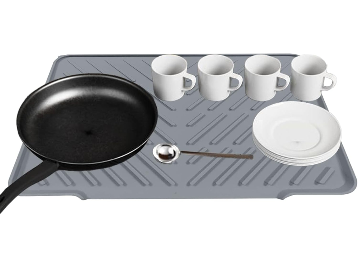 Alfombrilla De Silicona Antideslizante Para Escurrir Platos, Para Fregadero De Cocina, De Secado Rápido.