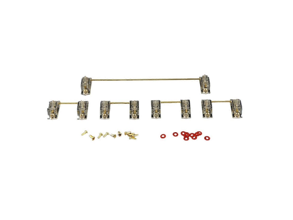 5 estabilizadores de teclado con montaje en PCB chapados en oro transparente para teclados mecánicos. Everley891