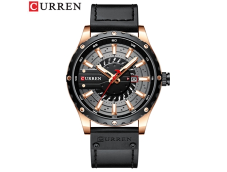 Relojes para Hombre, Reloj con Correa de Cuero para Hombre, Relojes de Pulsera con Calendario de Cuarzo Resistentes al Agua, Gris Concha Rosa LUUCOZK