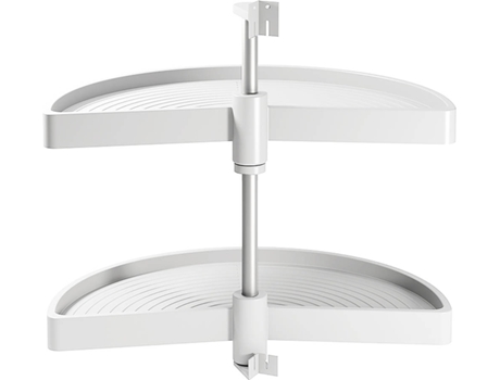 EMUCA Juego de Estantes Giratorios Shelvo 1/2 Luna- Para Módulo de 800Mm- Plástico y Aluminio- Blanco
