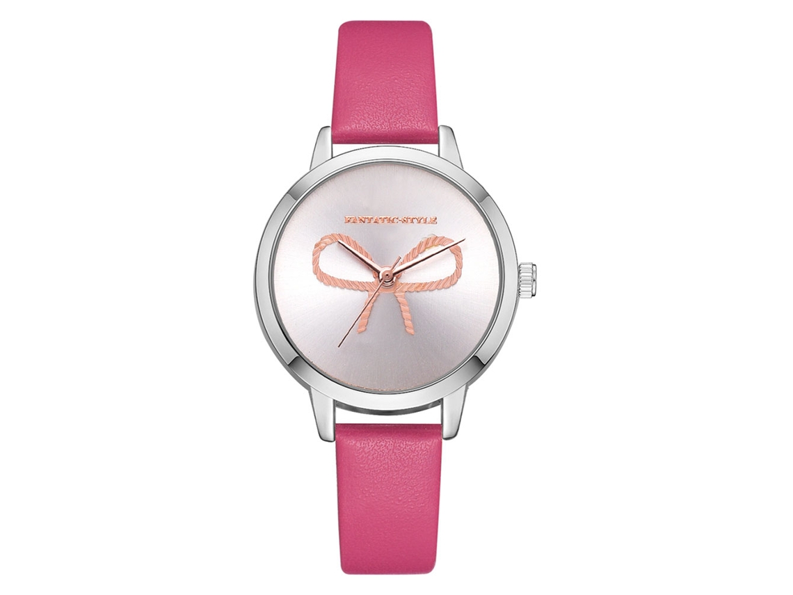 Reloj De Pulsera De Cuarzo Para Mujer Lvpai P716 De Aleación Con Lazo Rosa Y Rojo.
