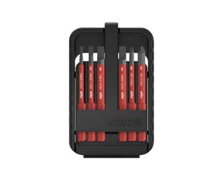 WIHA Juego de bits slimBit electric ranurados, Pozidriv, de 7 unid., incl. caja de slimBits (43157)