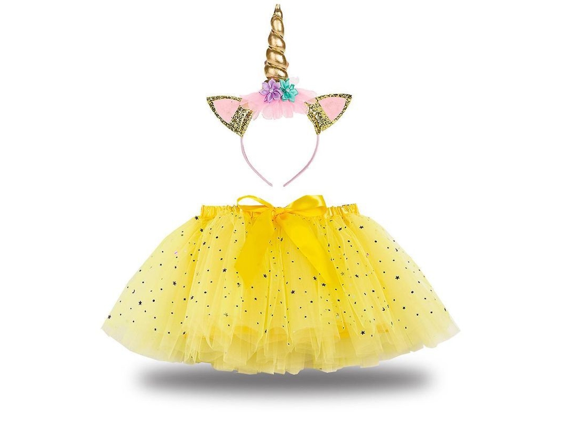 Disfraz de princesa unicornio 2026 con tutú arcoíris y diadema para carnaval y fiestas.