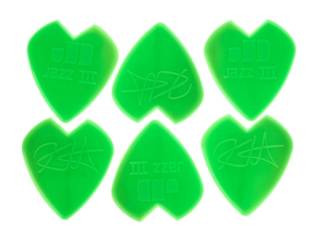 Dunlop signature jim dunlop jazz iii 1,38mm kirk hammett verde 6 unidades
