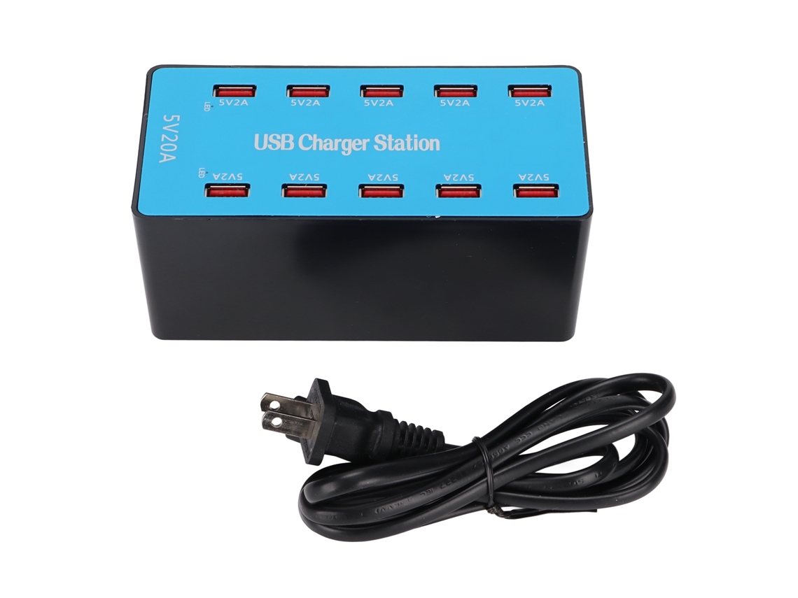 Estación De Carga Usb 10 Puertos 100w Hub De Carga Rápida Inteligente Multipuerto Wlxa5b