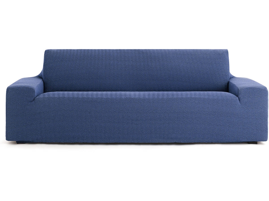 Funda de Sofá 2 Plazas EYSA Premium Jaz Tejido Multielástico (200 x 70 x 120 cm - Poliéster y Algodón - Azul)