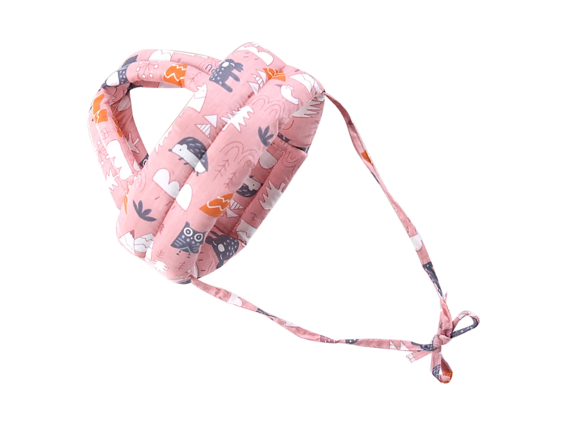 Casco De Seguridad Infantil De Algodón Suave Para La Protección De La Cabeza Del Bebé - Para Gatear Y Caminar - Bosque Rosa