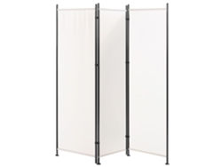 Biombo Dobrável Beliani Narni De Tecido Branco 160x2x170
