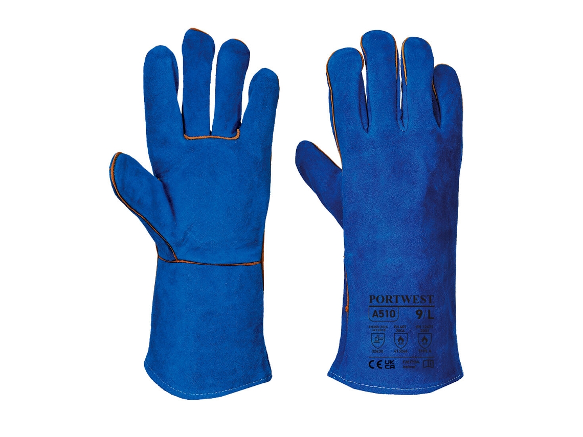 Guante De Soldador De Serraje - Protección Y Comodidad Azul / Xl