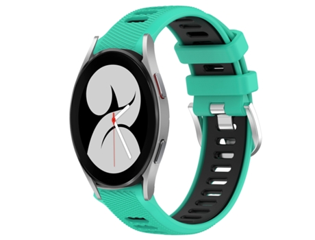 Correa Smartwatch para Samsung Galaxy Watch4 40mm 20mm Silicona Deportiva con Hebilla de Acero Bicolor (Lago Azul + Negro)