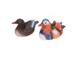 2 estatuas de resina de pato mandarín (sin marca)