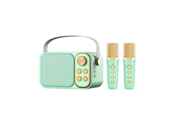 Mini máquina de karaoke portátil con micrófono Bluetooth para fiestas infantiles, color verde Yizhood