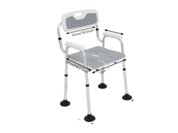 Silla de ducha, altura ajustable, diseño duradero y resistente, gris OEM