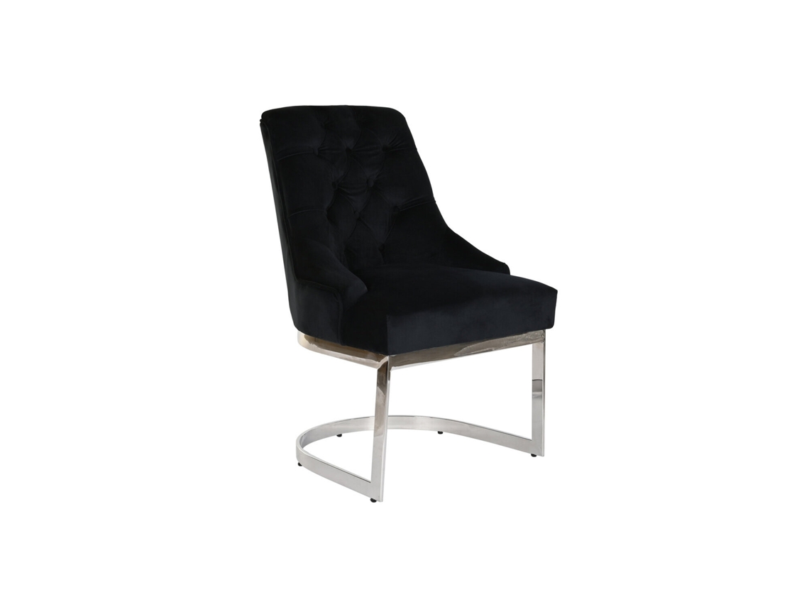 Silla Acero Poliester Terciopelo Negro 60x58x93cm