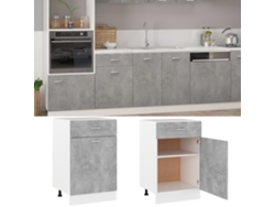 Mueble bajo con cajones, derivados de madera gris, EXCLUSIVO DE LA CASA