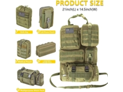 Organizador universal para el respaldo del asiento del coche con panel Molle y 5 bolsillos extraíbles.