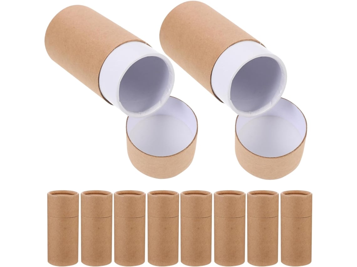 Cajas Cilíndricas De Cartón Marrón 10 Piezas Para Frascos Aceites Esenciales Y Almacenamiento