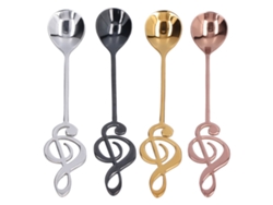 Cuchara De Acero Inoxidable 304 Con Notas Musicales Para Café, Bodas, 4 Piezas, Innovadora