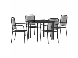 Conjunto De Comedor De Jardín 5 Uds | Mueble De Jardín Negro