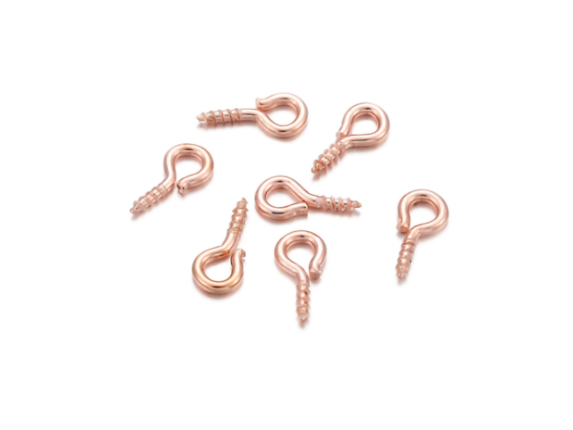 200pcs Ganchos de Olho Mini Feito À Mão de Ferro Cor Pura para Bijuterias Diy Ouro Rosa