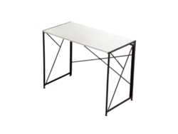Escritorio para ordenador, diseño compacto, fácil montaje, blanco.