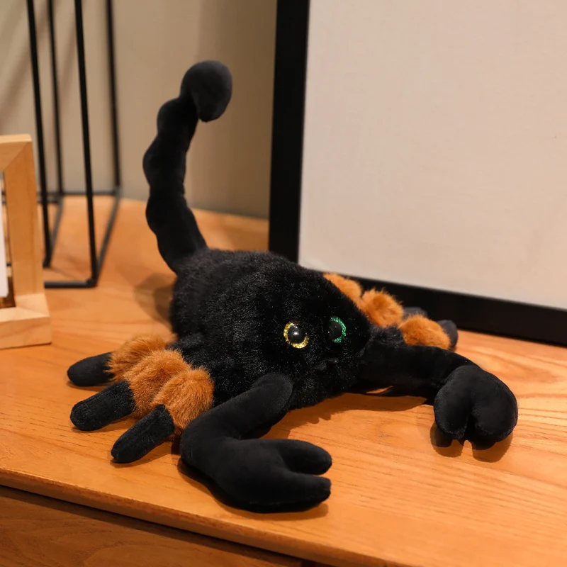 (Marrón, 20x15 cm) Escorpión de peluche, lindo y suave, regalo de Halloween