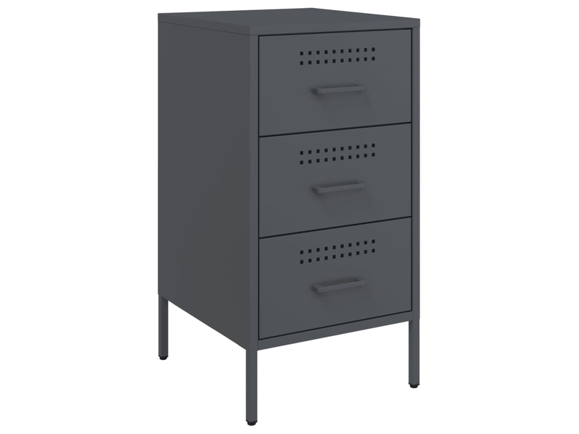 Mesita de noche 36x39x68 cm Acero Antracita EXCLUSIVA MAISON