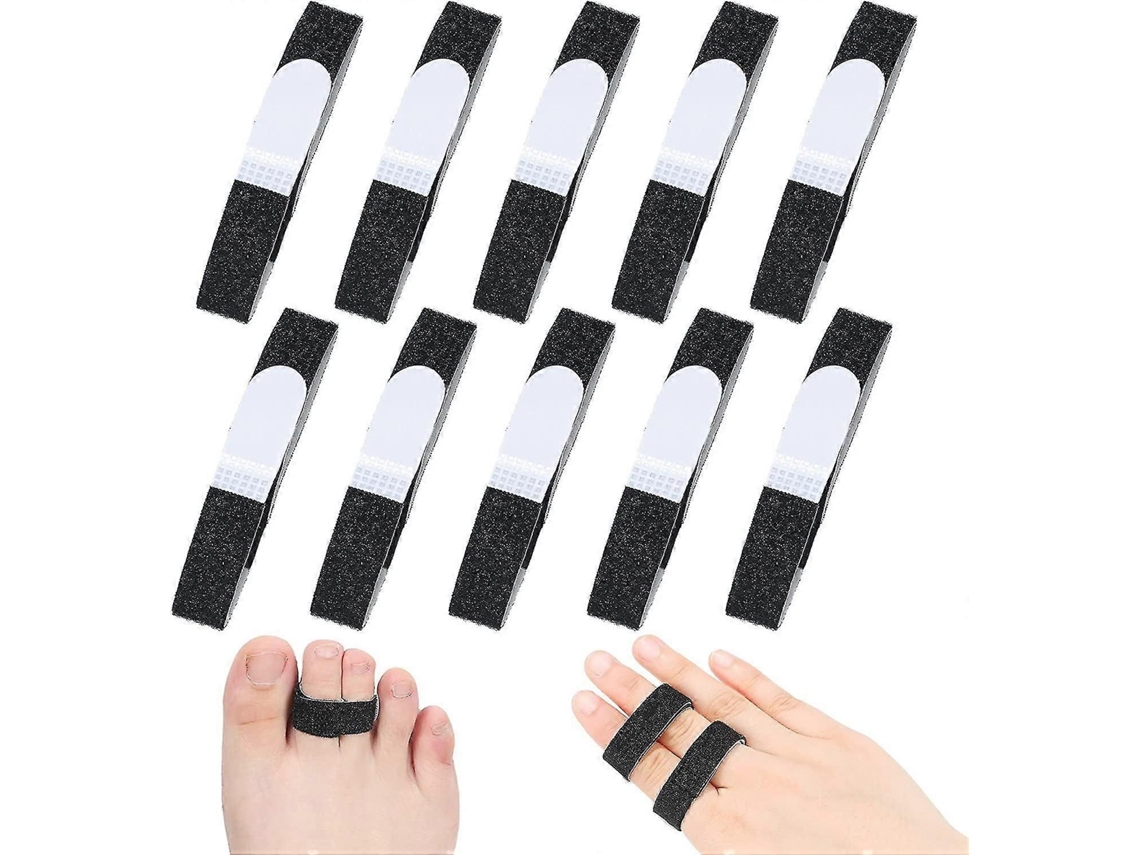 10 Tiras De Apoyo Para Dedos Buddy Tape, Reposables, Con Agarre Fuerte, Ideal Para Dedos Rotos, Torcidos O Artritis 10 Piezas Negro