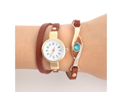 Reloj De Pulsera De Cuarzo Para Mujer Con Brillantes Diamantes De Imitación Y Esfera Redonda (blanco)
