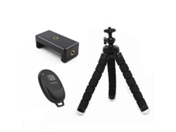Tripé Mini Polvo De Espuma Flexível Para Iphone Com Suporte Universal E Controle Remoto Bluetooth