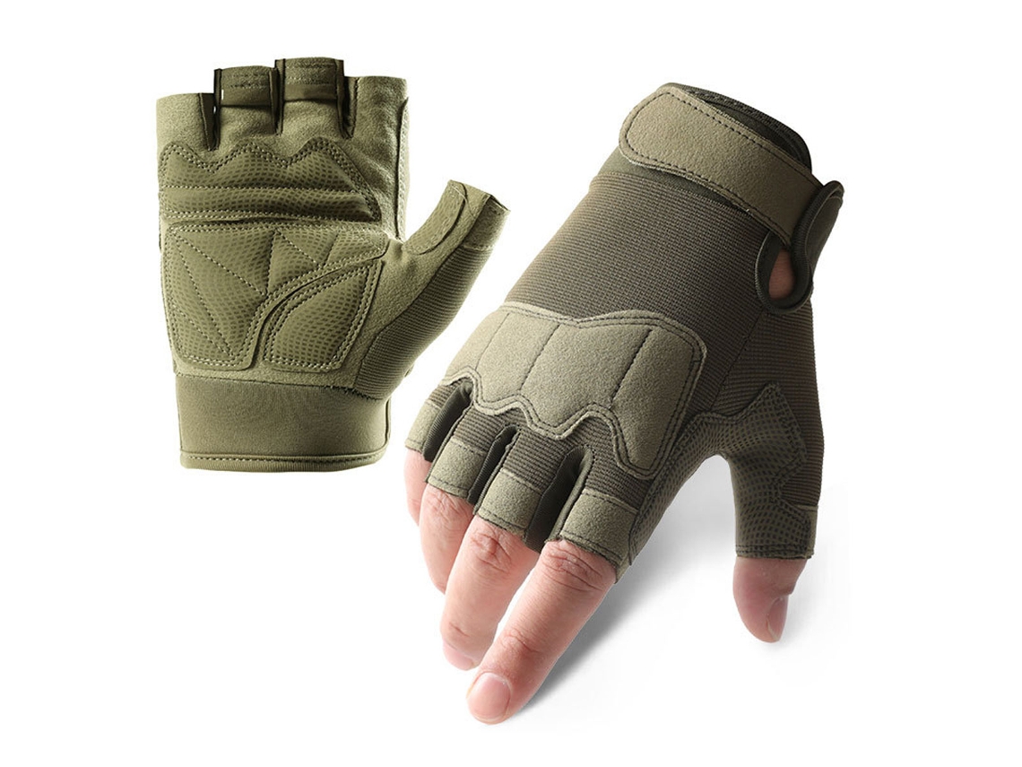 Guantes de moto Fioretto para hombre, transpirables y con protección, de medio dedo para ciclismo, senderismo, escalada y deportes al aire libre.
