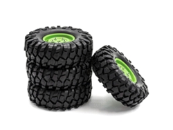 Neumáticos De Goma Para Rc Crawler Con Rines De Latón Repuesto Para 1/10 Traxxas Trx-4 Axial Scx10 90046 90047 Cc10