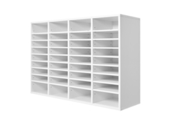 Organizador de archivos Succebuy de 36 compartimentos con estantes ajustables, blanco