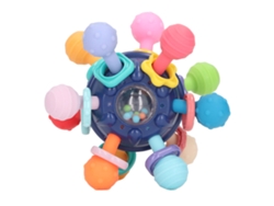 Mali brinquedo Sensorial de Dentição Bebê Silicone Bola Chocalho Cores Vibrantes Azul