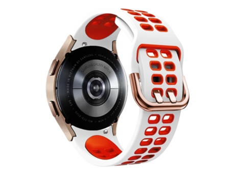 Correa de Silicona bicolor con hebilla de doble orificio para Samsung Galaxy Watch 5 40mm/44mm/5 Pro 45mm - blanco rojo