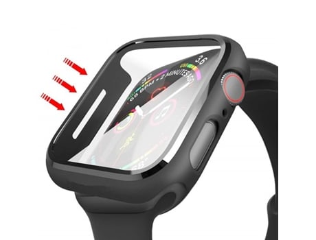 Tapa Protectora de Cristal para Apple Watch Series 9 Aluminio 41Mm Transparente/Negro