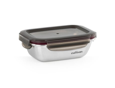 Recipiente Rectangular de 0.3L en Acero Inoxidable Apto Microondas CUITISAN