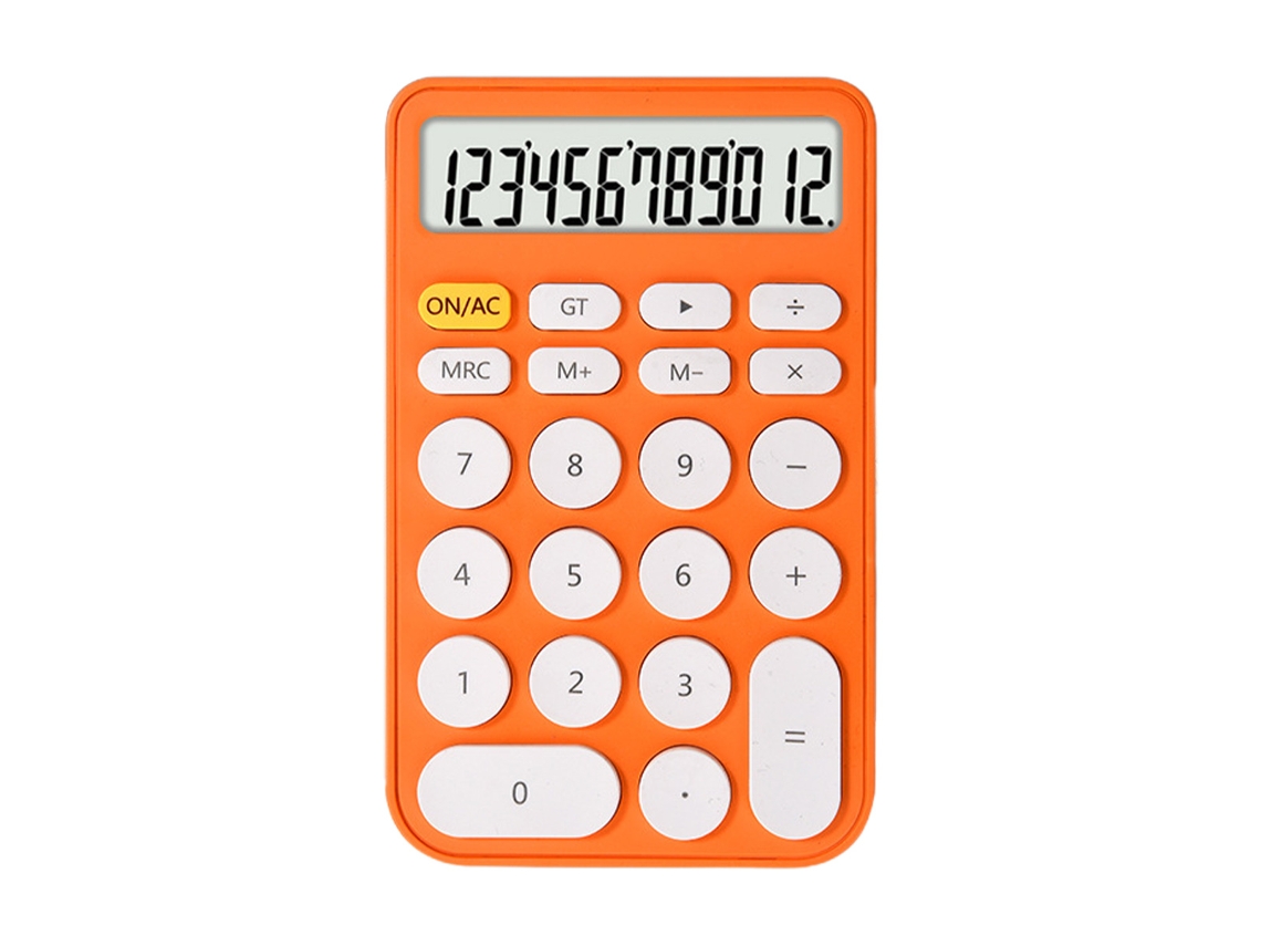 Calculadora de escritorio con pantalla y botones para uso en la oficina, la escuela, el hogar y la empresa.
