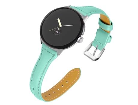 Correa de piel auténtica liberación rápida 20mm con conector plateado para Google Pixel Watch - pista