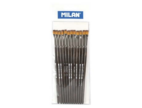 Pincel Plano de Cerdas Sintéticas S Serie 321 Não. 6 Castanhomilan