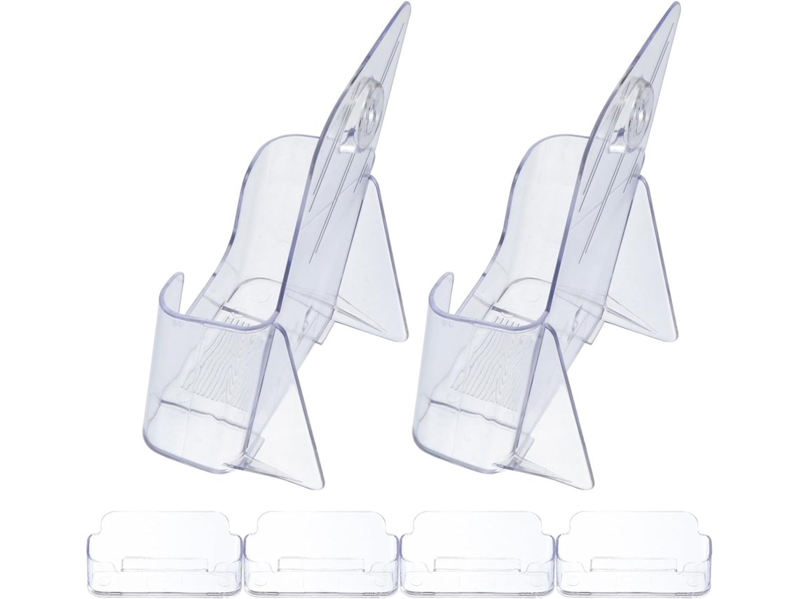 Expositor De Acrílico Transparente Con 2 Estantes Para Documentos A6 Y 4 Cajas Para Tarjetas De Visita.