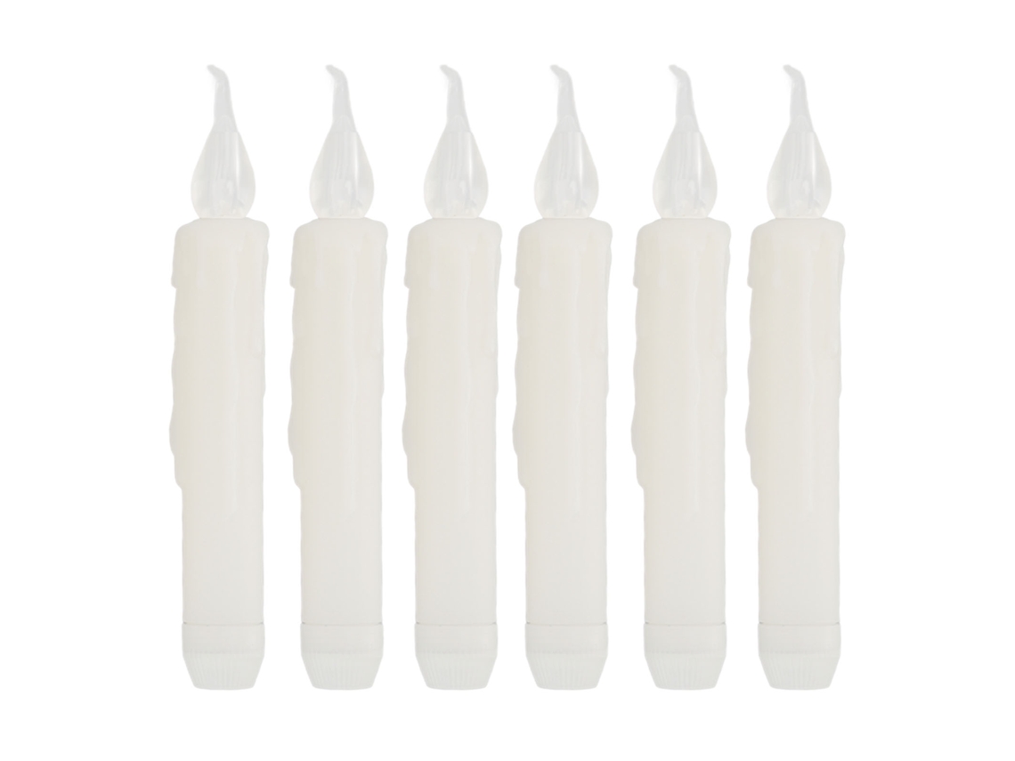 Juego de 6 velas cónicas LED sin humo CHABERLU