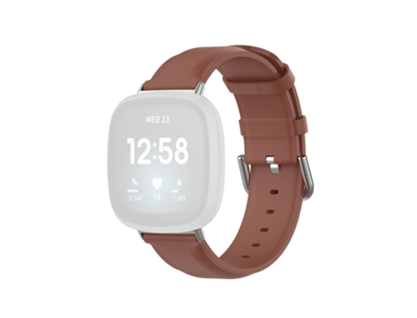 Correa de reloj inteligente para Fitbit Versa 3 / Fitbit Sense Correa de cuero con cola redonda, Talla: tamaño libre (marrón)