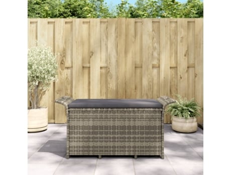 Banco De Jardín VIDAXL Gris Poli Ratán (116x46x57 cm)
