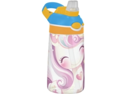 Botella De Agua Infantil Colorida Con Tapa Pajita 480 Ml Para Viajes, Acampadas Y Ciclismo Grado Alimenticio