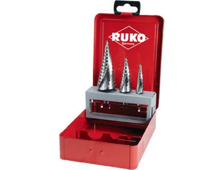 Juego de Taladro Escalonado RUKO Hsse-Co5 (Taladro Nº 0/9, 1, y 2 )
